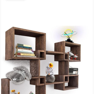 Brand New Comfify Floating Shelves Set Of 5 Square Shelves for Living Room