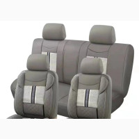 Cream Grey and Black Leather Car Seat Cover