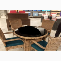 Rattan Chair and Table by 4 Seaters