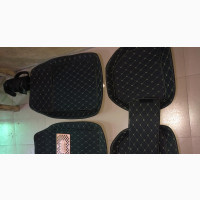 Universal Car Floormat Black/Red Thread