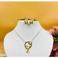 Cute Butterfly Jewelry Set - Necklace, Bracelet, Earrings