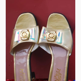 Akube Women#039;s Gold Fashion Slippers - Size 41
