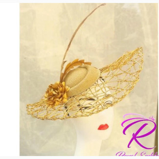 Gold Signature Headpiece Unique Fascinator