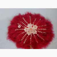 La Fezi Wine and Peach Colour Bridal Handfan