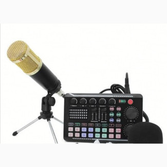 F998 Condenser Microphone - Full Kits with Sound Card Stand