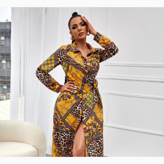 Leopard Side Shirt Dress