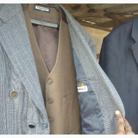 Navy Blue Mini-Check Suit With Inner and 1 Free Jacket