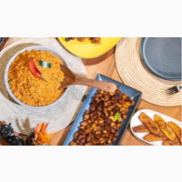 Delicious Nigerian and Ghanaian Jollof Rice with Fried Plantains