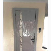 Gray HDF Door With Complete Frame, Architraves and Lock
