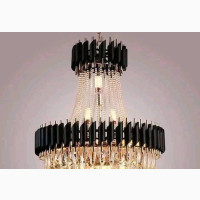 Luxury Modern Crystal Chandelier Round Black - Brand New