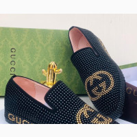Stunning Gucci Shoe with Luxury Leather and Stones