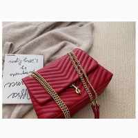 Classy Women#039;s Handbag - Genuine Leather, Wine Color