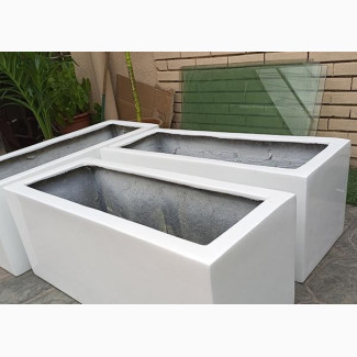 Fiberglass Trough Vase for Indoor and Outdoor Use