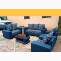 7 Seater of a Fabric Chair, With a Center Table