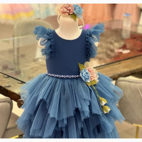 Dark Blue Girls Turkey Brand Dress - Brand New