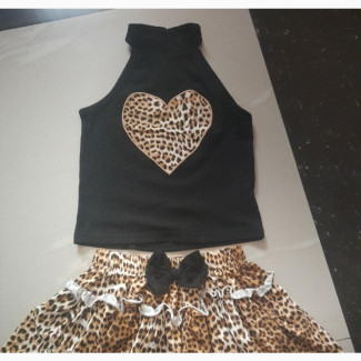 Leopard Pattern Skirt and Top