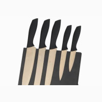 Russell Hobbs Opulence 5-Piece Knife Block, Gold/Black