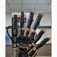 Non Stick Knife Set With Stand - 8 Pieces
