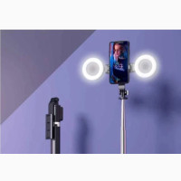 Selfie Stick Tripod Stand With 2 Ring Filled Light Remote