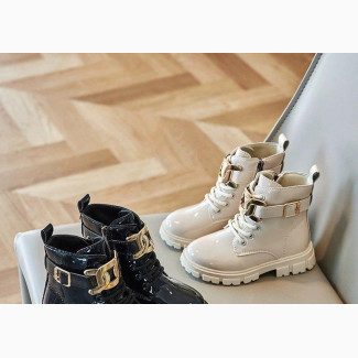 Fashion Girls Boots - Black and White, Sizes 26-36