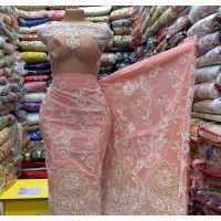Indian Net on Raw Silk George - Exclusive Fabrics