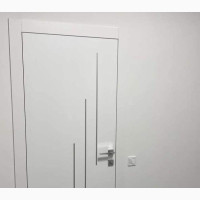 White HDF Door with Frame, Lock, and Hidden Hinges - Brand New
