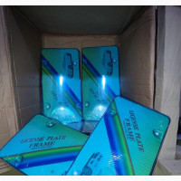 Blue Plastic Plate Number Cover