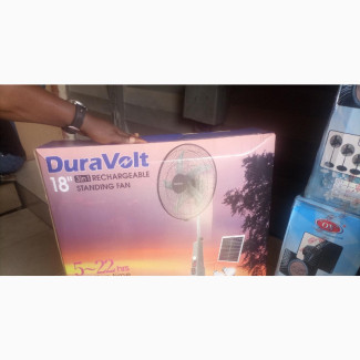 Duravolt 3in1 18 Rechargeable Fan With Solar Panel