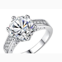 Elegant Engagement Ring+ Ring Box Silver