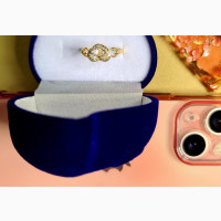 Beautiful Gold-Plated Heart-Shaped Engagement Ring