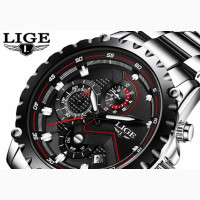 LIGE 9821 Quartz Waterproof Full Steel Men#039;s Wrist Watch