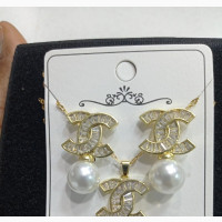Zirconia Jewelry Set - Earring, Chain Pendant, and Ring