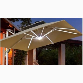 Outdoor Sunshade Umbrella With Solar