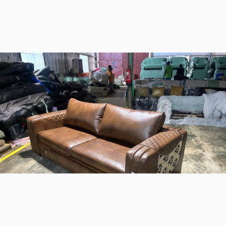 Luxurious 7 Seaters Living Room Leather Fabric Sofa Chair