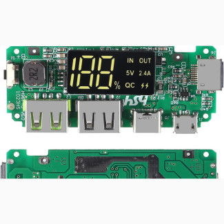 Power Bank Module 2A, 3A Type C Micro USB With LCD Display