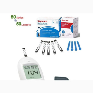 50pcs Sinocare Accu-Check Test Stips 50pcs Lancets Needles
