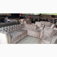 Modern L-Shape Sofa and Cozy Chair for Sale
