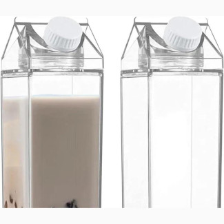 1000ml Clear Juice Refill Bottle, Reusable Milk Carton
