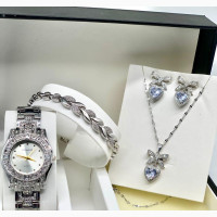 Wristwatch, Chain, Earrings, and Pendant in Boxed