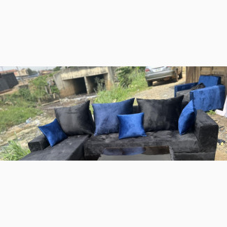 Home Interiors L Shape Sofa With Center Table - Brand New