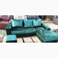 A 6 Seater Sofa With Center Puff
