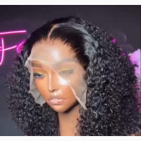 Super Double Drawn 20 Inches Full Frontal Pixie Curls Wig