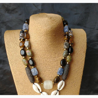 African Necklace for Men With Cowry Shell