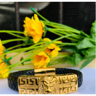 Non Tarnish Gold Plated Leather Bracelet