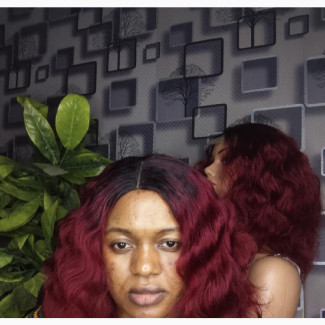 Oxblood Wavy Hair