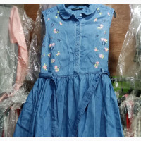 Girls Black/Blue Jeans Dungaree