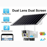4MP Dual Lens Solar Camera 4G Sim Card