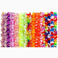 36-Piece Hawaiian Leis Flower Necklace Set