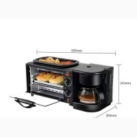 3in1 Oven With Coffee Maker and Hot Plate :Brreakfast Maker