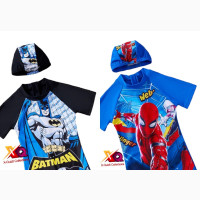 Spiderman and Batman Swimsuit for Boys - Brand New, Multicolor, Size 5-12yrs